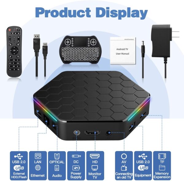 T95Z Plus Android TV Box H618 Chip Support Dual-WiFi 2.4G/5G Android Box 3D HDR10+ Bluetooth 5.0 USB with Mini Wireless Keyboard - Image 2