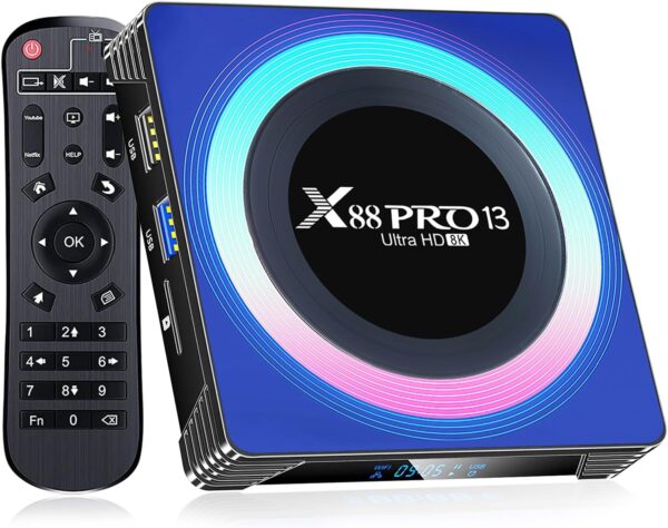 X88PRO 13 TV Box 6K RK3528 Quad-Core 2.4G/5G Dual-WiFi Bluetooth 5.0 USB 3.0 100M Ethernet Smart Box for TV 4GB RAM 64GB ROM